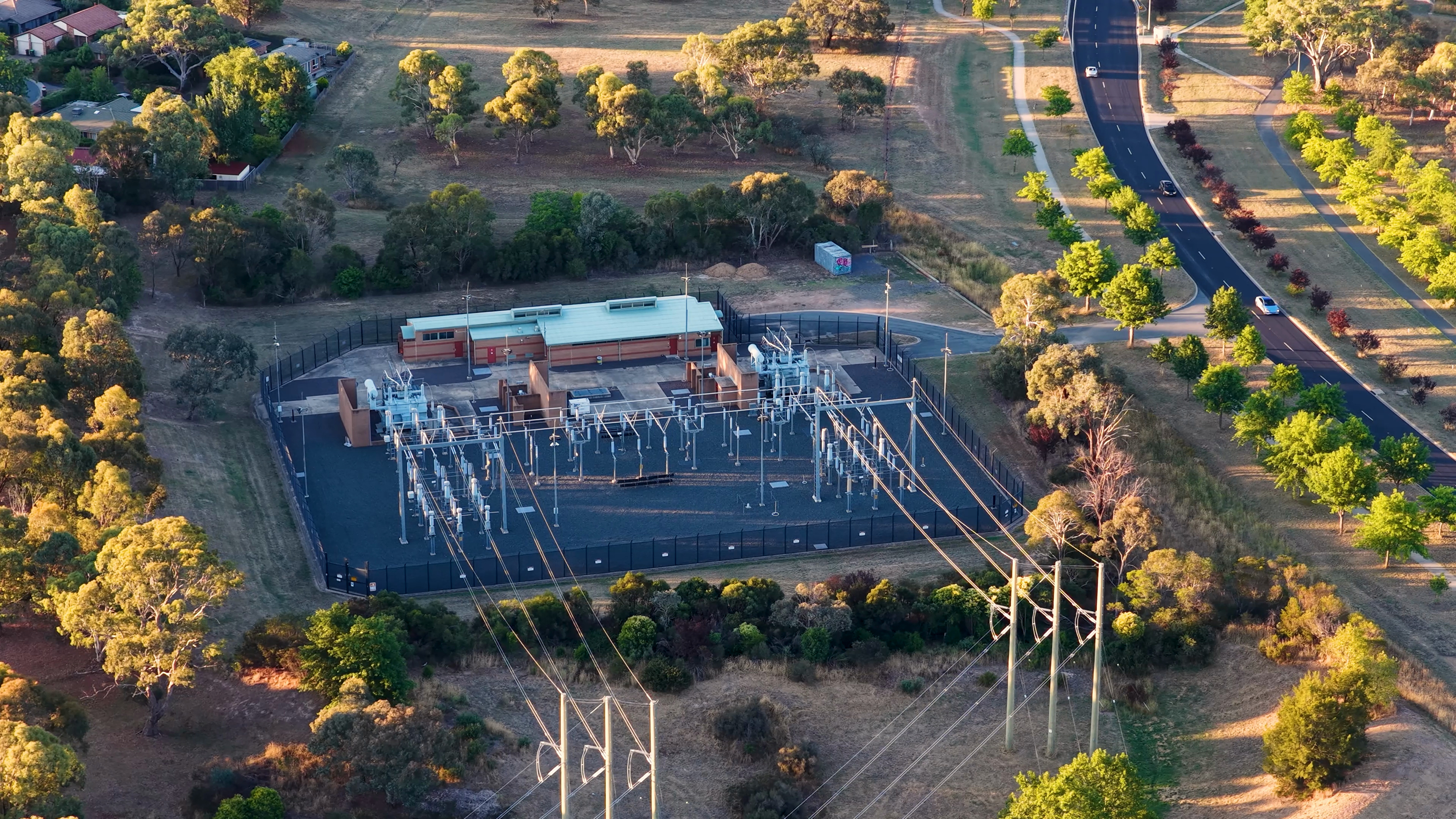 aerial-view-electrical-power-substation-canberra-australia-golden-hour